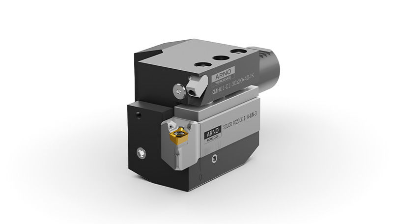 Turning hybrid holder is clamped in a KMH holder