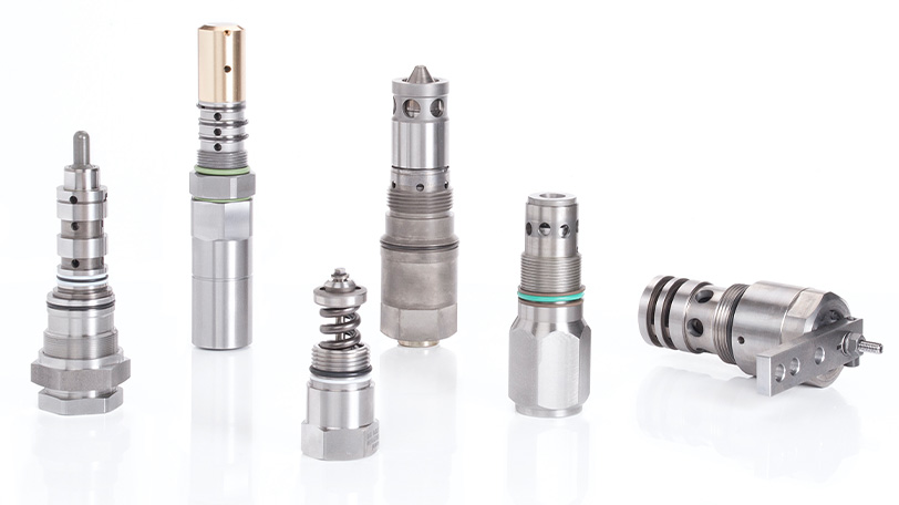 Six hydraulic components manufactured by SFB