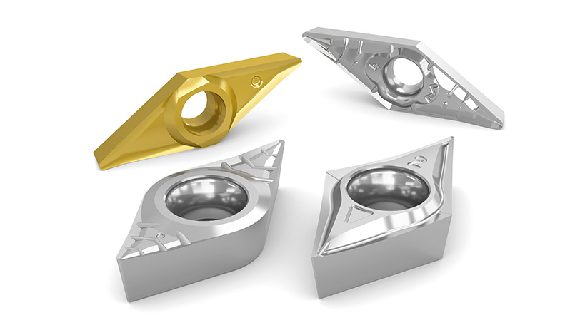 Four indexable inserts in different sizes