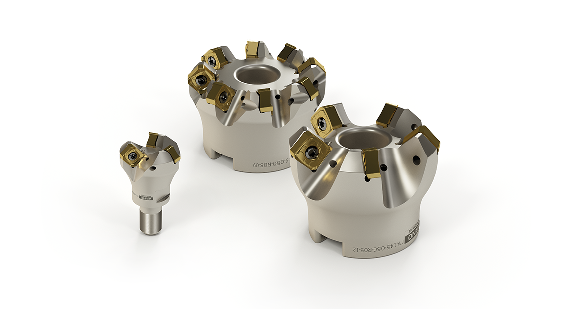 Screw shank and shell type holders of the FT face milling system